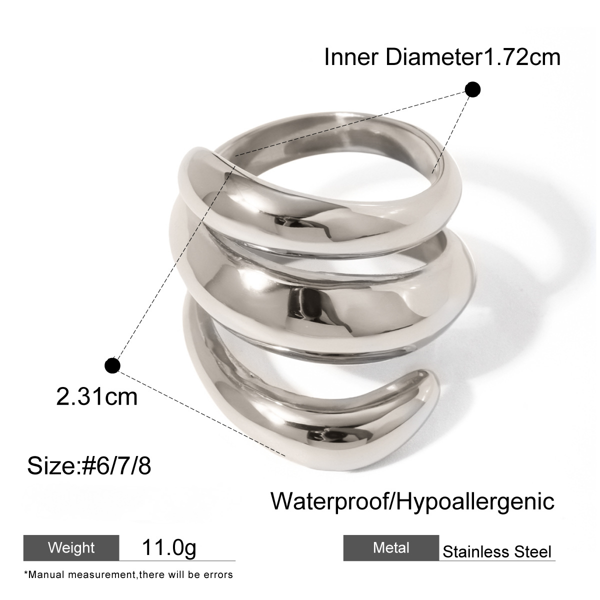 Stainless Steel High-end Geometric Opening Ring