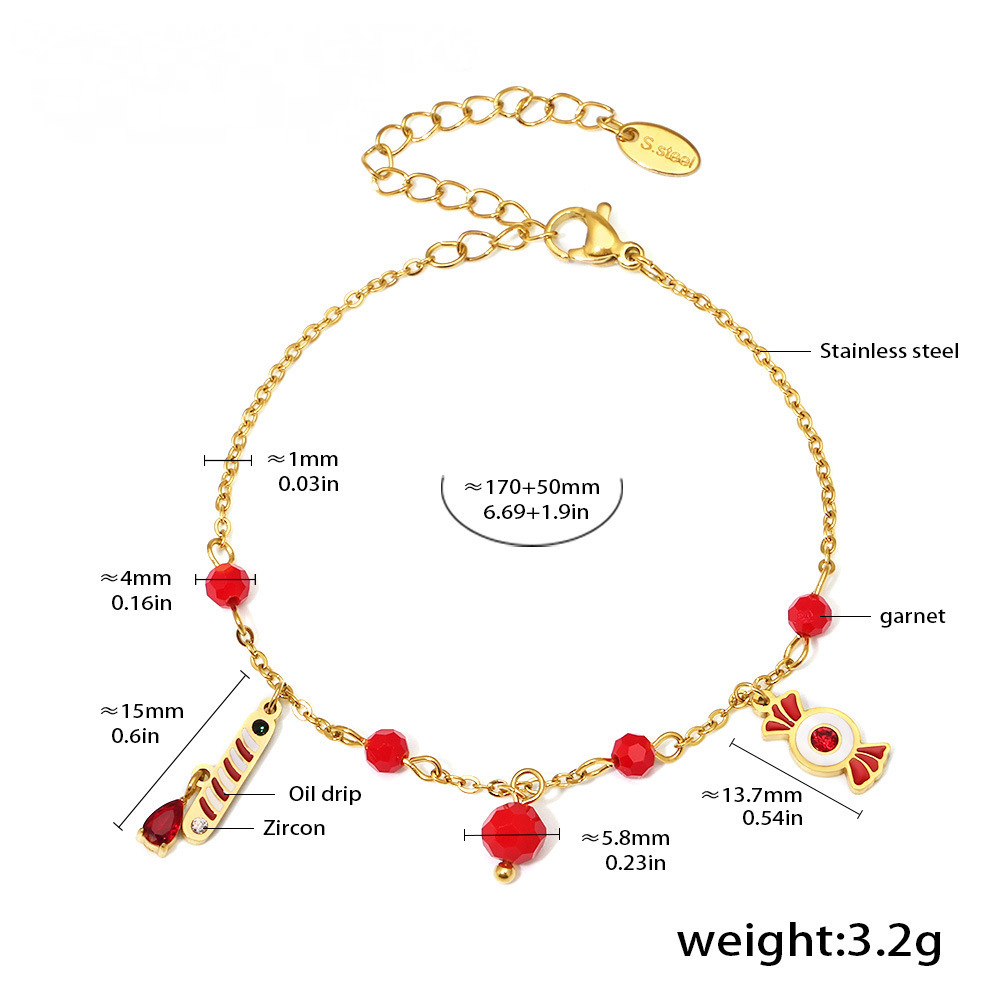Stainless Steel Candy Gift Necklace Bracelet Earrings Jewelry Suit