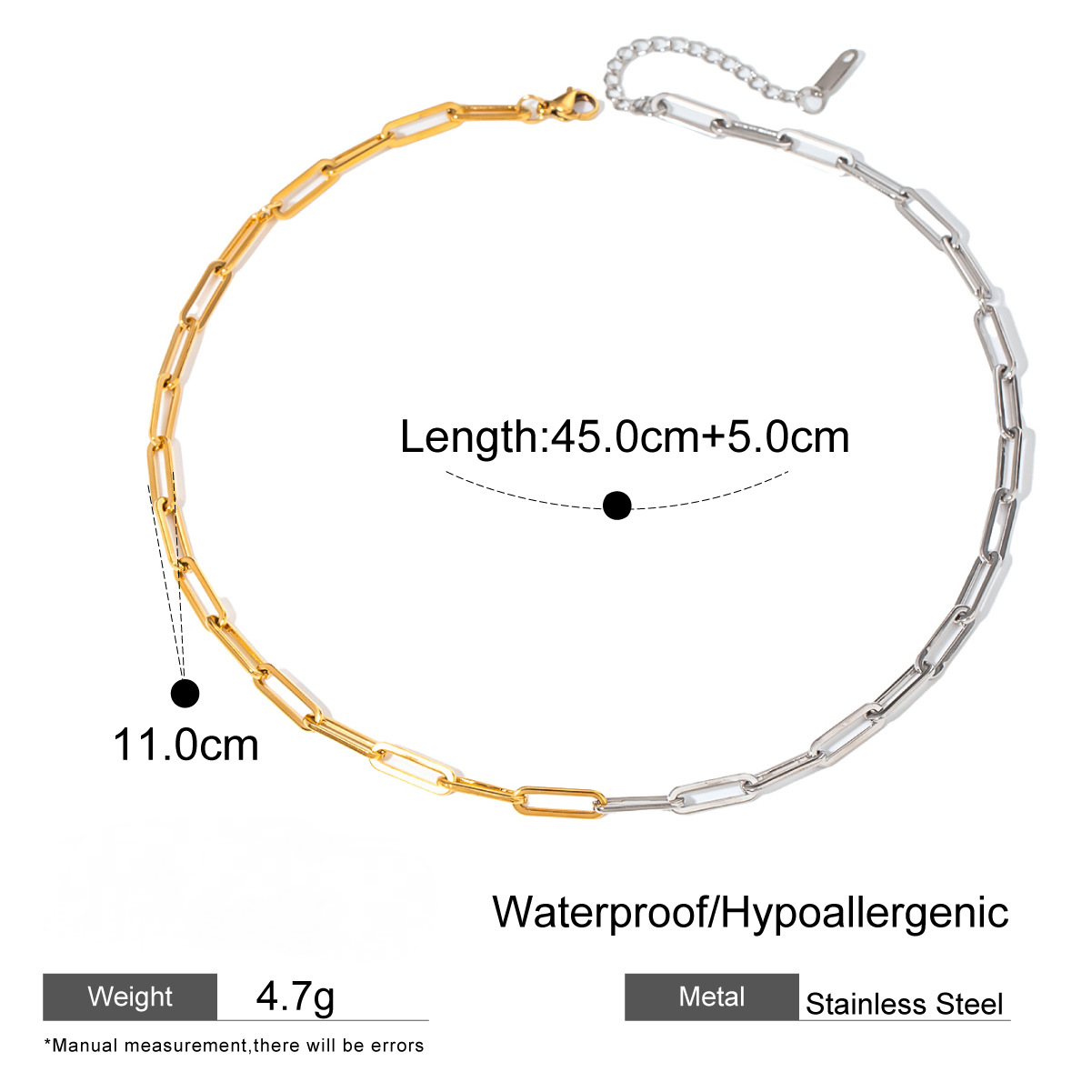 Stainless Steel Paperclip Chain Necklace
