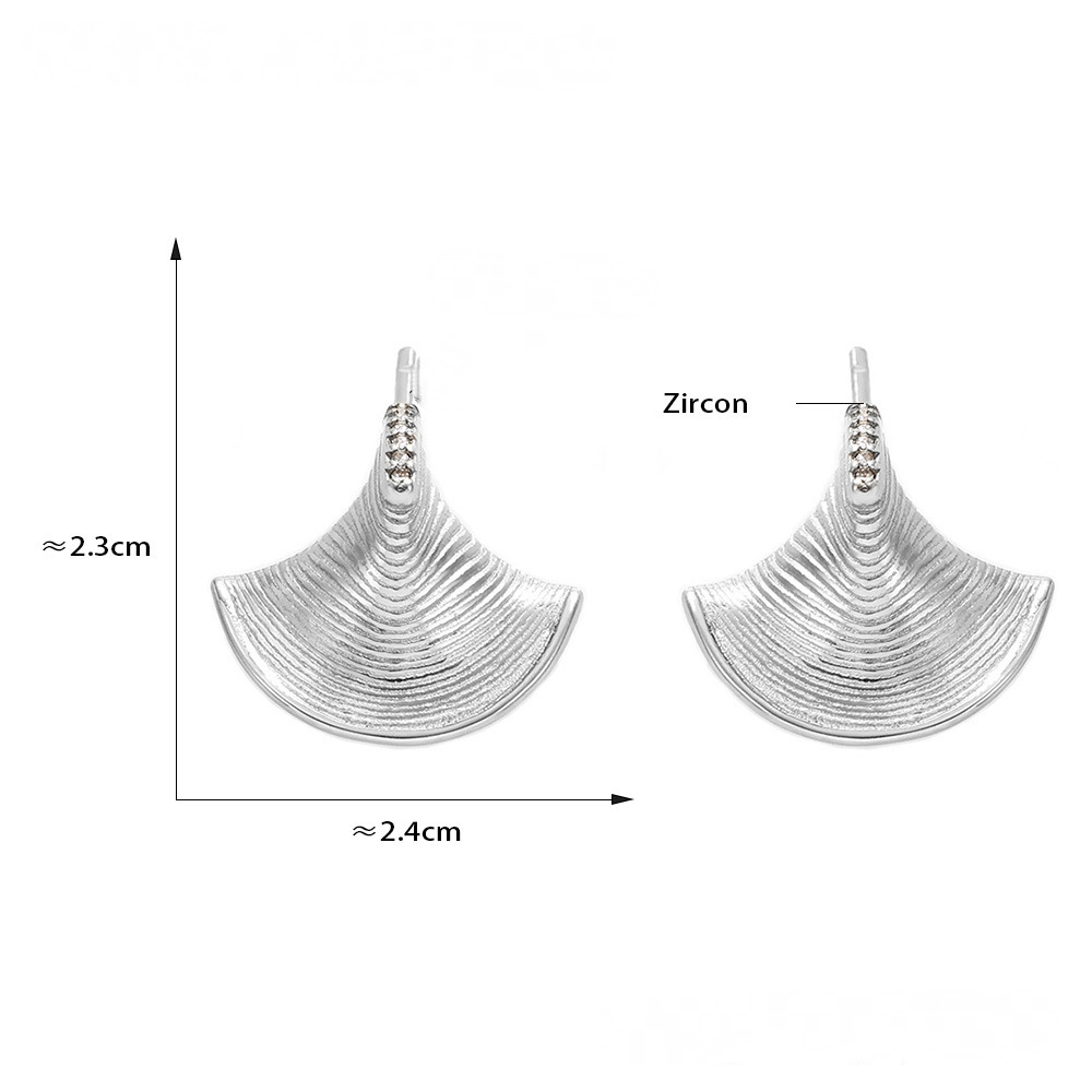 3D Scalloped Shell Necklace Earrings Jewelry Suit
