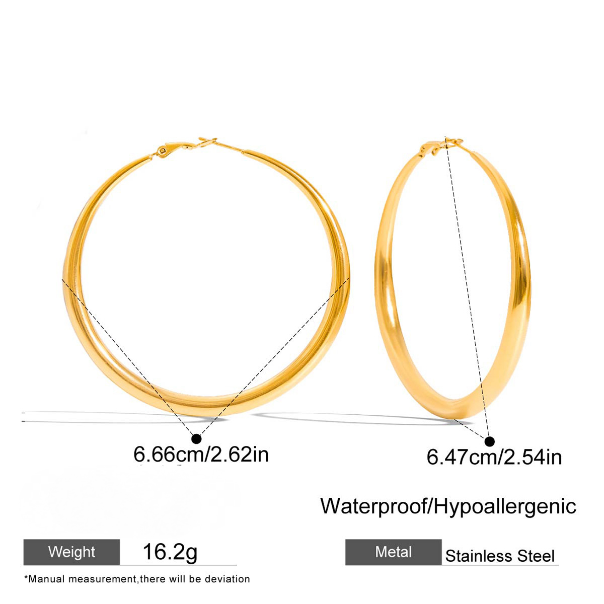 Stainless Steel Large Hoop Earrings