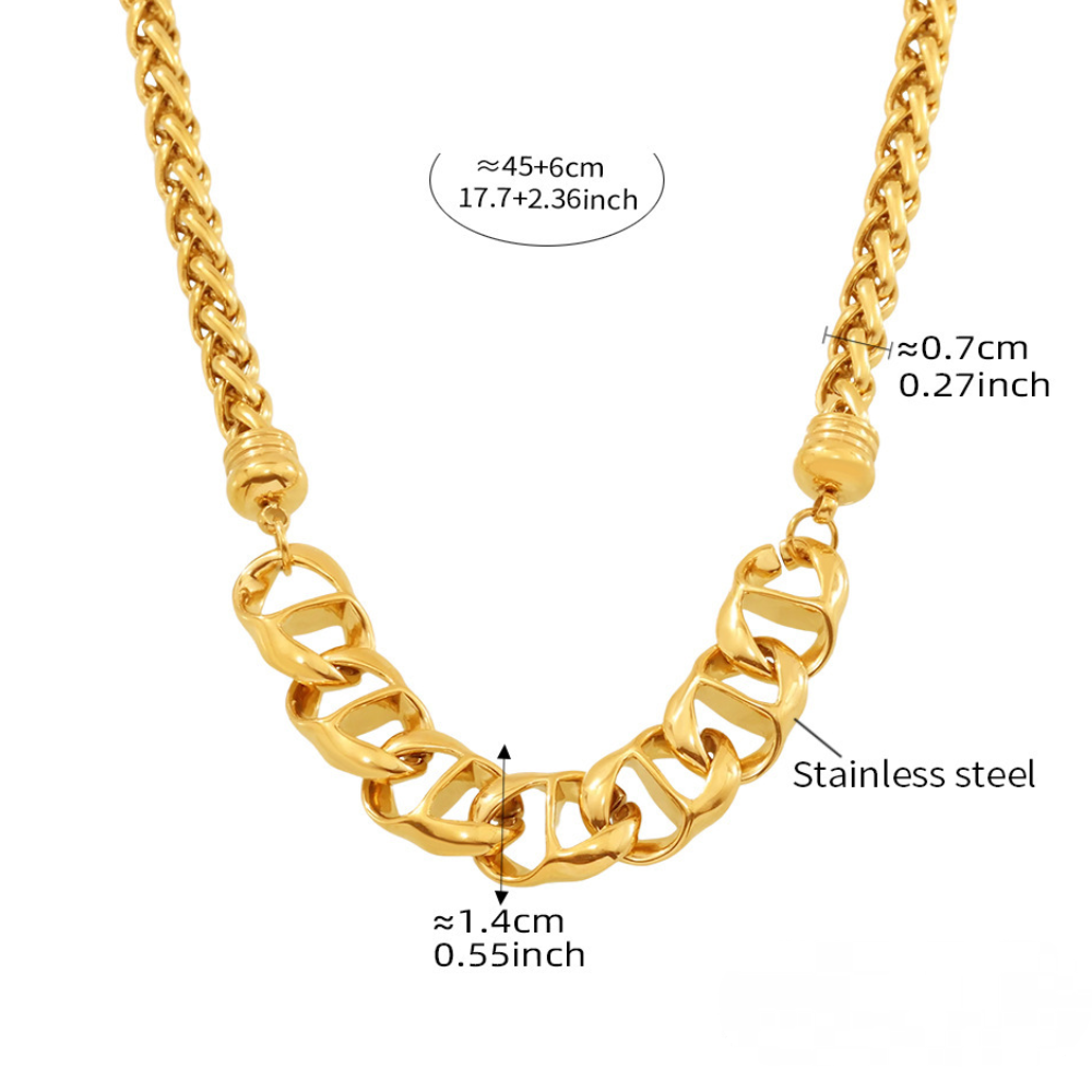 Pig Nose Shape Chain Stitching Chain Stainless Steel Necklace