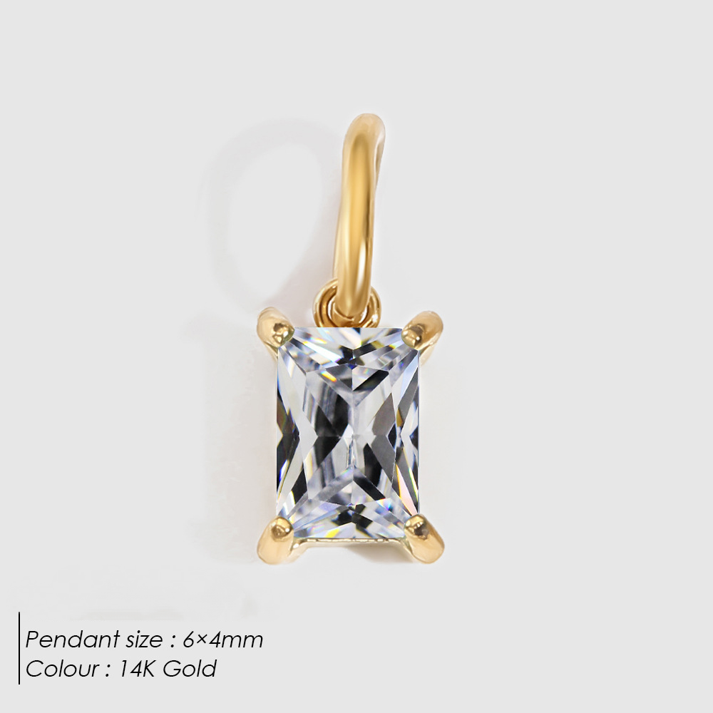 Stainless Steel Cubic Zirconia DIY Necklace Pendant
