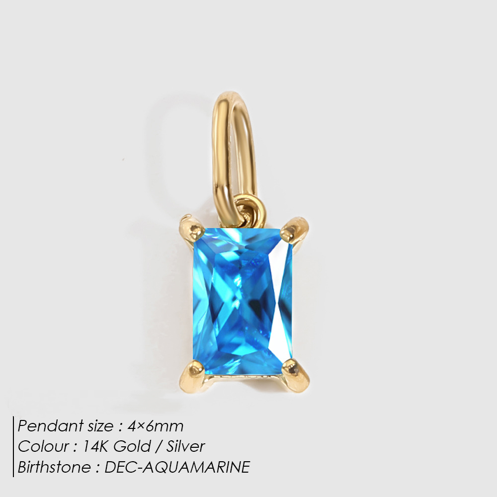Stainless Steel Geometric Square Cubic Zirconia Necklace Pendant