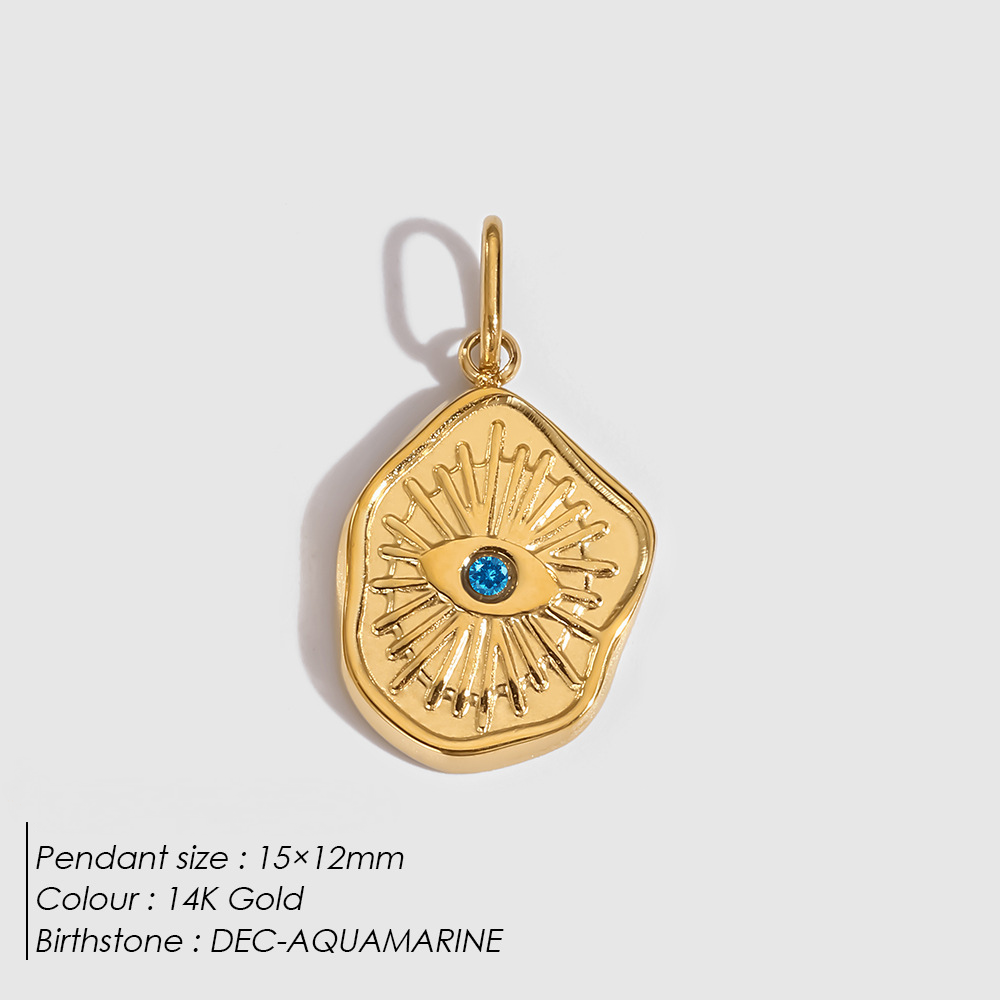 Stainless Steel "Devil's Eye" Irregular Round Pendant