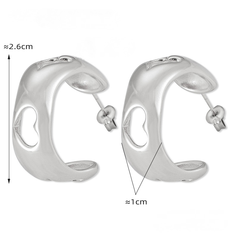 Stainless Steel Personalized Textured Polished Hoop Earrings