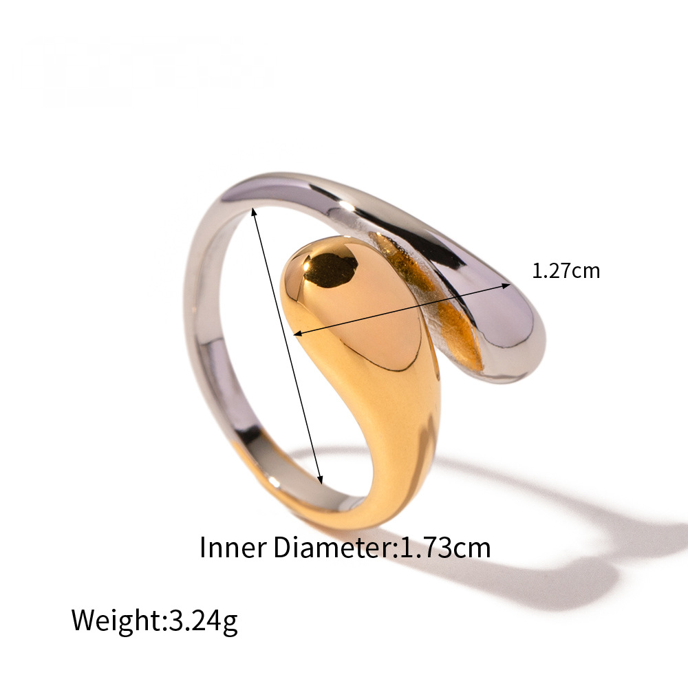 Stainless Steel Two-Tone Gold and Steel Ring