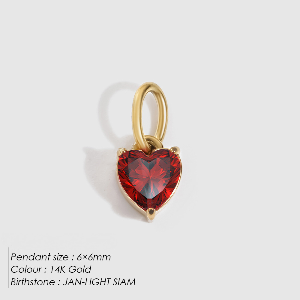 Stainless Steel Heart-shaped Cubic Zirconia Pendant