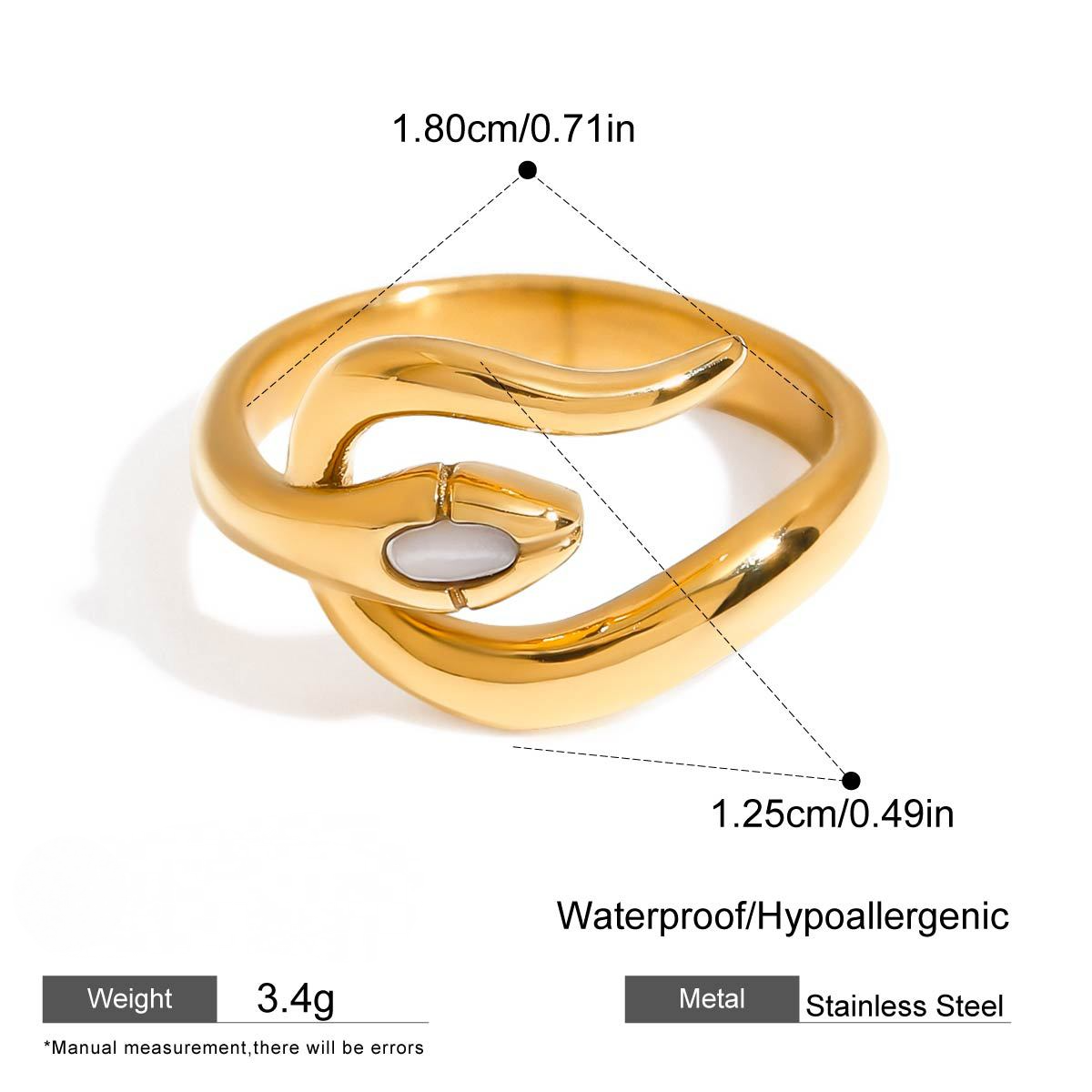 Stainless Steel Multi-layer Hollowed-out Line Open Ring