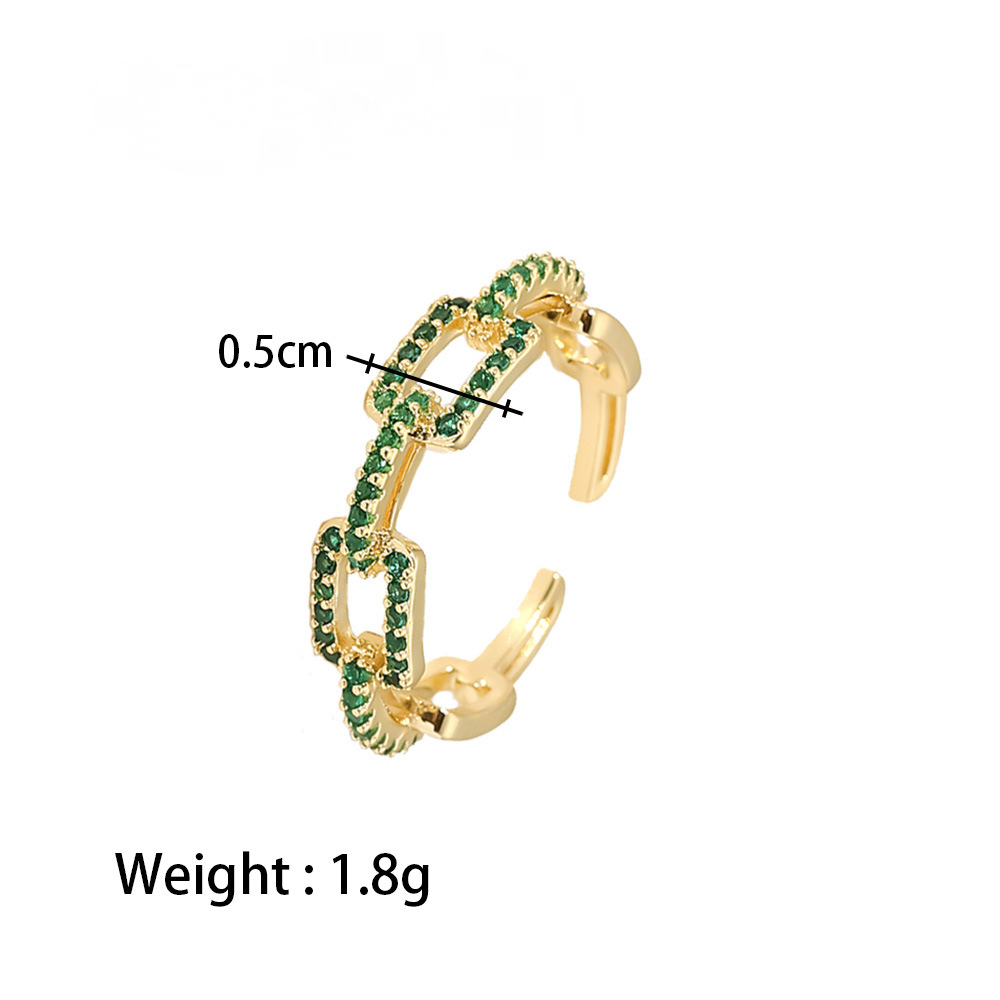 Stainless Steel Green Cubic Zirconia Ring Combination