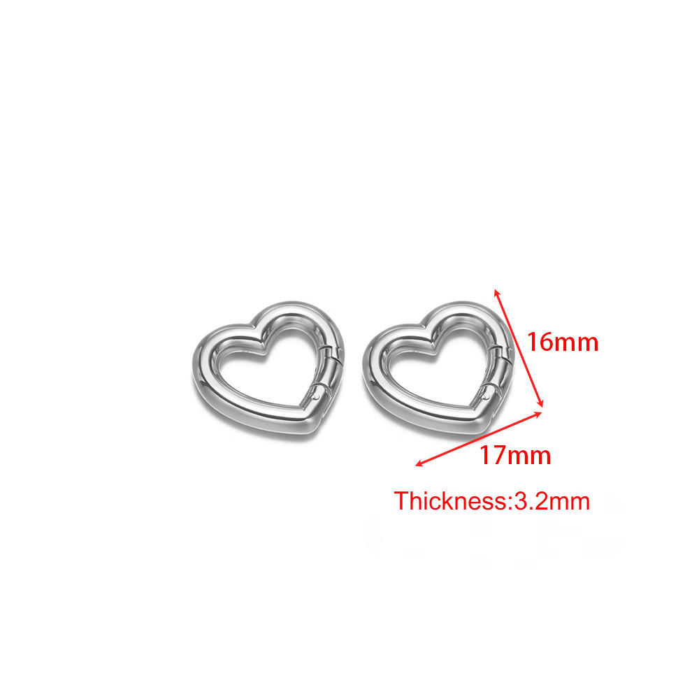 Stainless Steel Heart-shaped Oval Carabiner-2 Pack