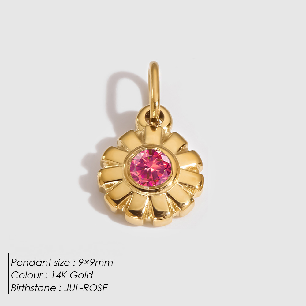 Stainless Steel Daisy and Four-leaf Clover Flower Pendant