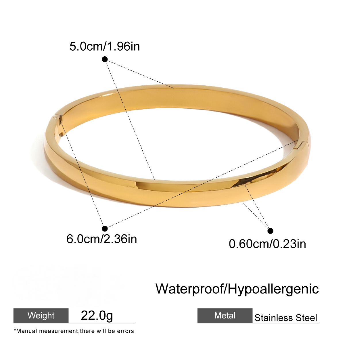 Stainless Steel Classic Square Buckle Bangle Combination