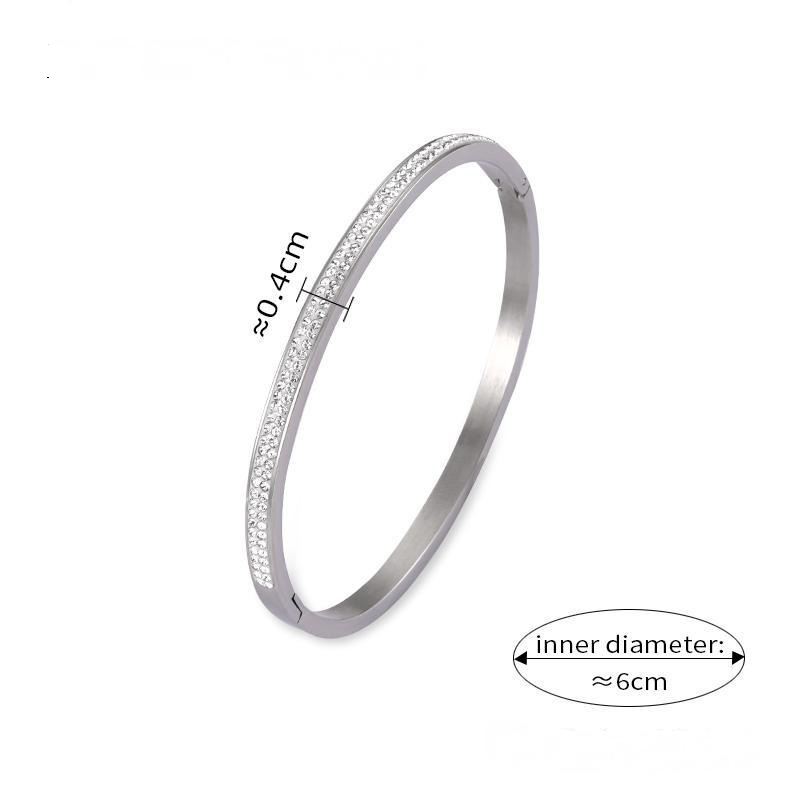 Stainless Steel Roman Numeral Thin Bangle Bracelet