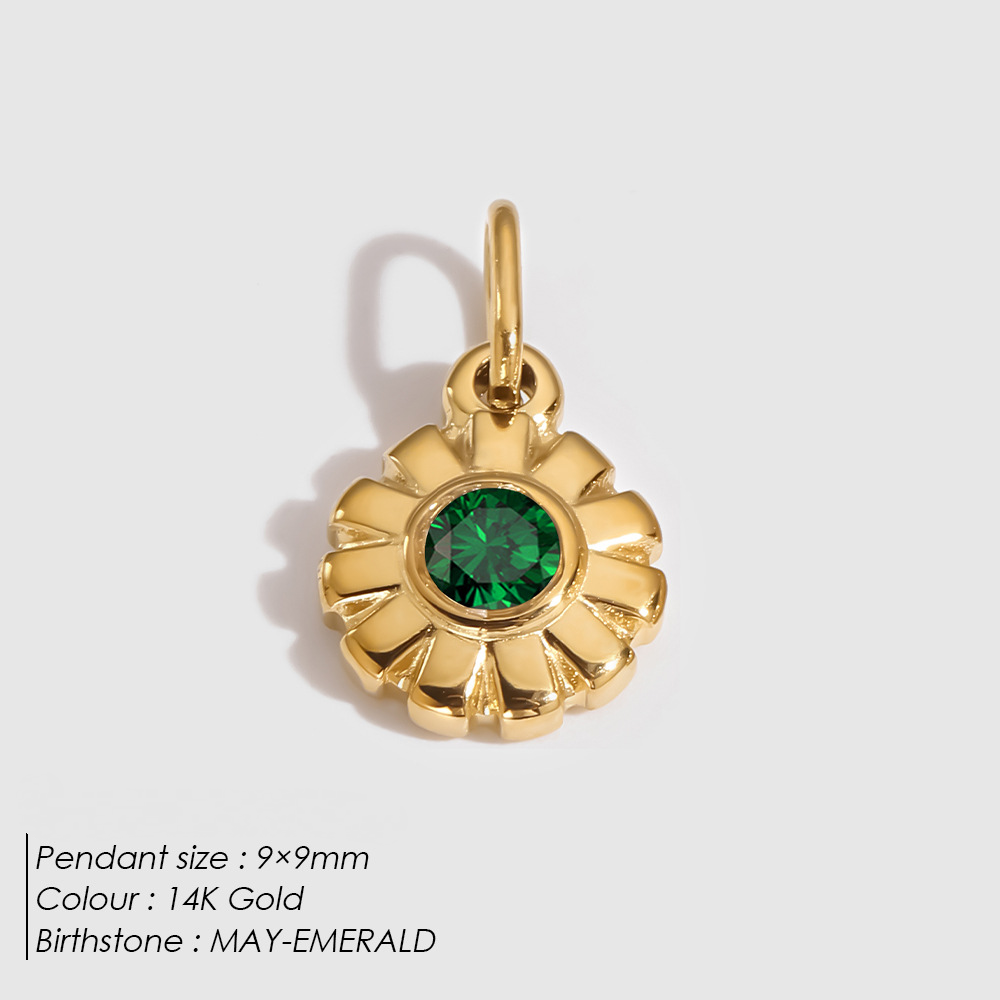 Stainless Steel Daisy and Four-leaf Clover Flower Pendant