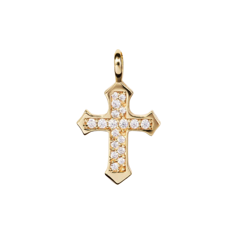 Stainless Steel Cross Pearl Heart Pendant