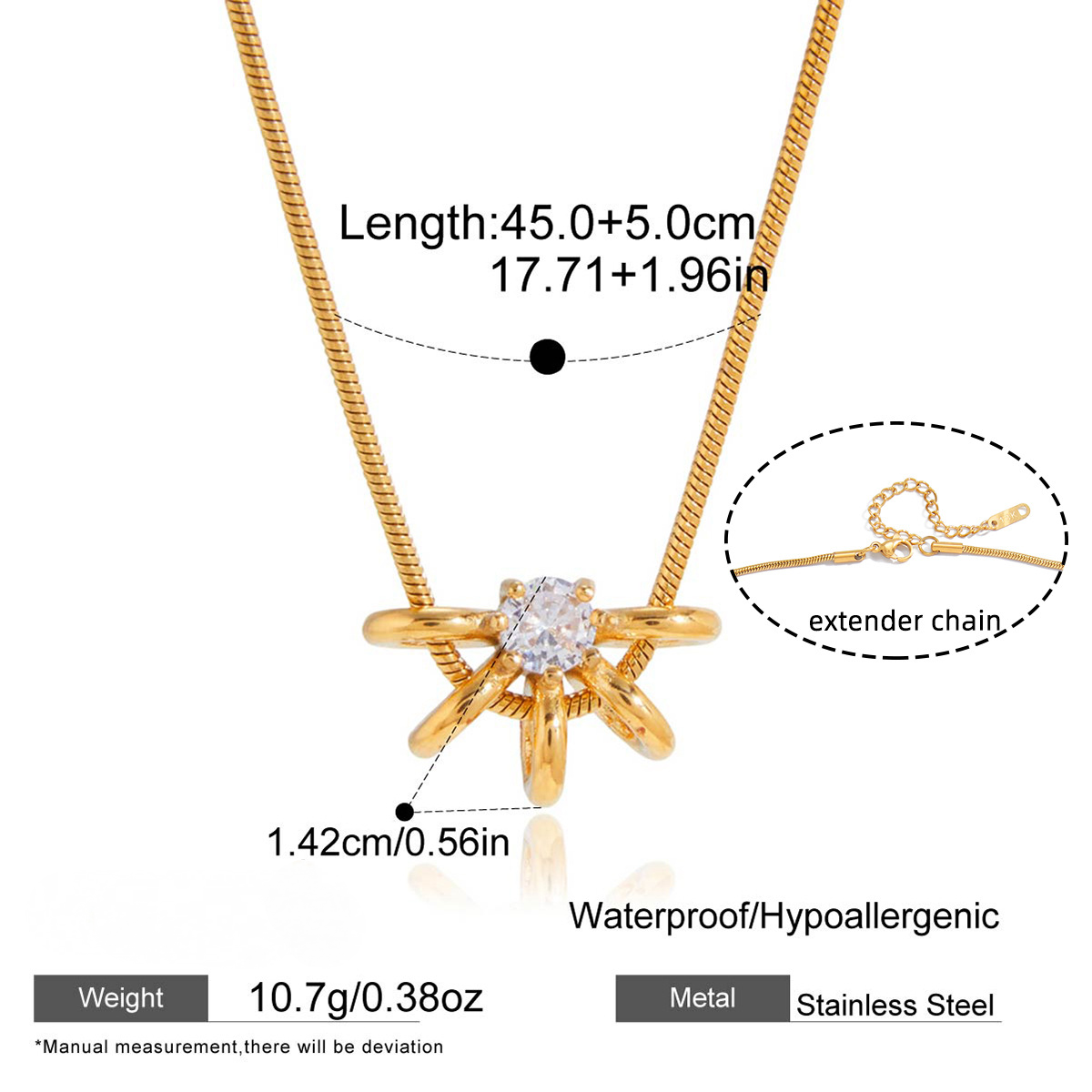 Stainless Steel CZ Necklace Earrings Jewelry Set