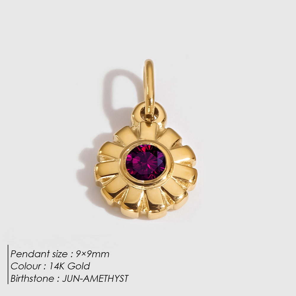 Stainless Steel Daisy and Four-leaf Clover Flower Pendant