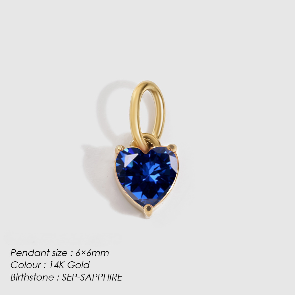 Stainless Steel Heart-shaped Cubic Zirconia Pendant