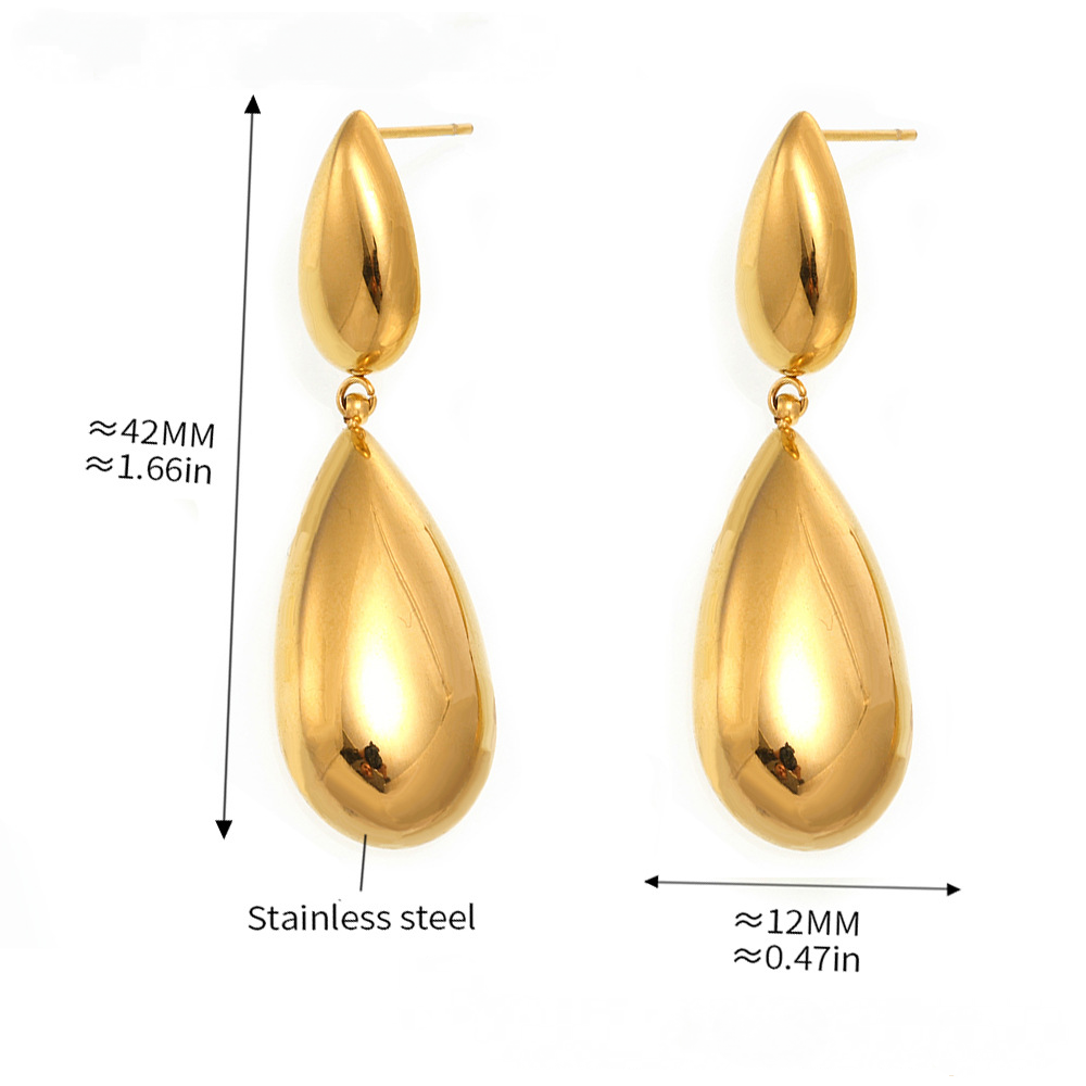 Stainless Steel Water Drop Earrings