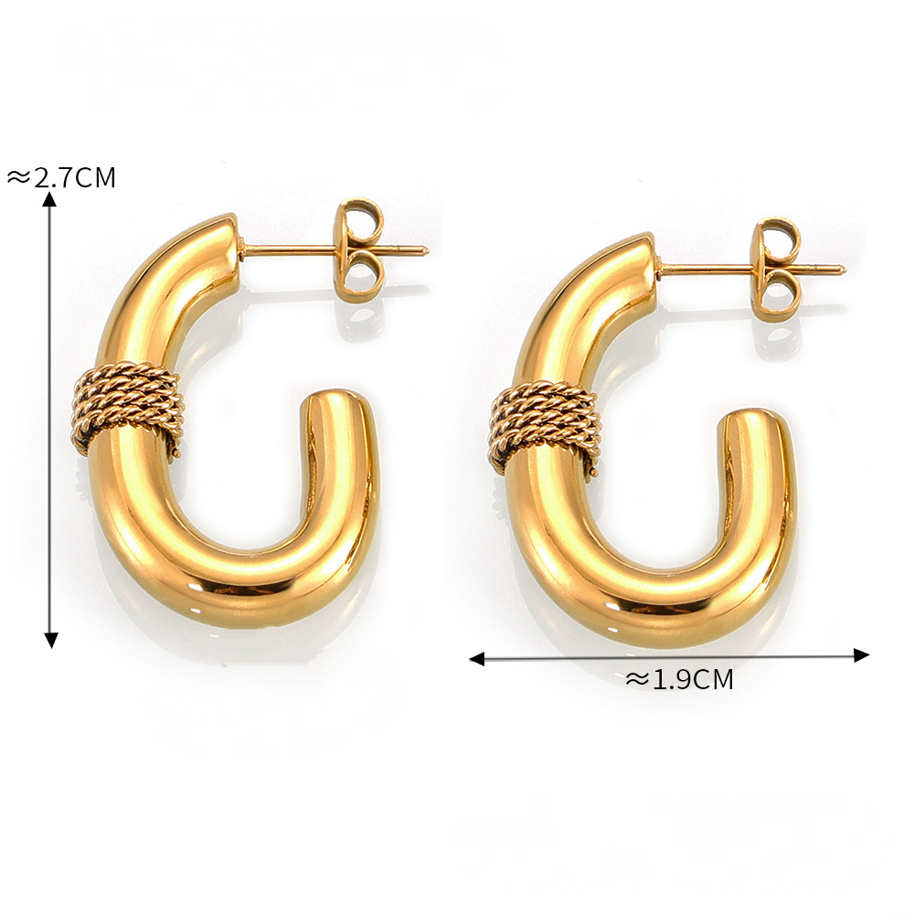 Stainless Steel Braided Wrap Design Hoop Earrings