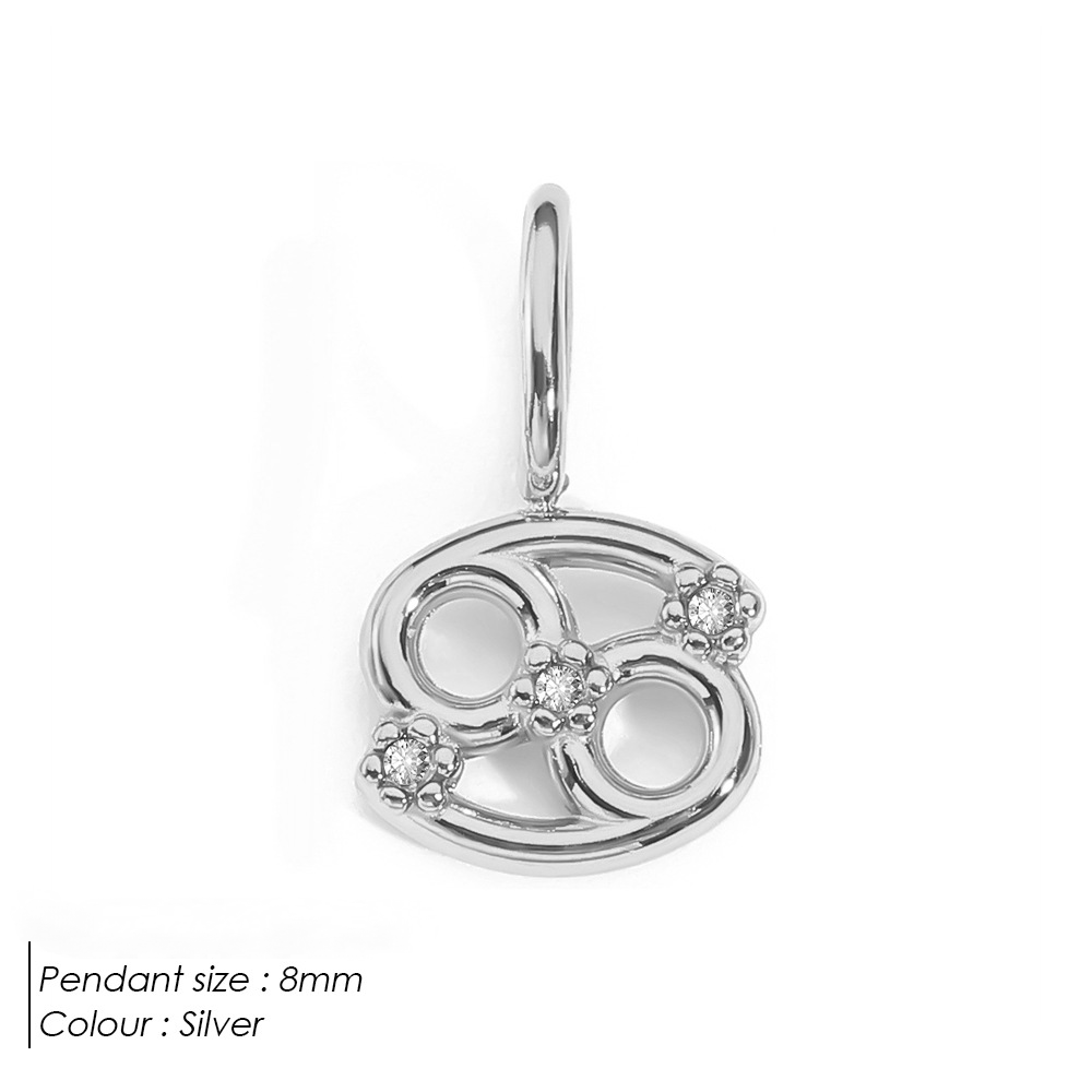 Stainless Steel Diamond-encrusted Constellation Necklace Pendant