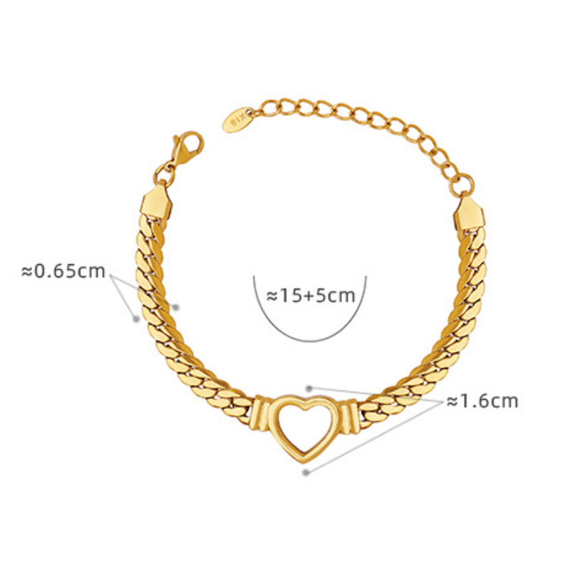 Stainless Steel Hip-hop Style Heart Bracelet