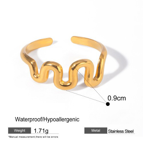 18K Gold PVD Stainless Steel Exaggerated Ring Combination