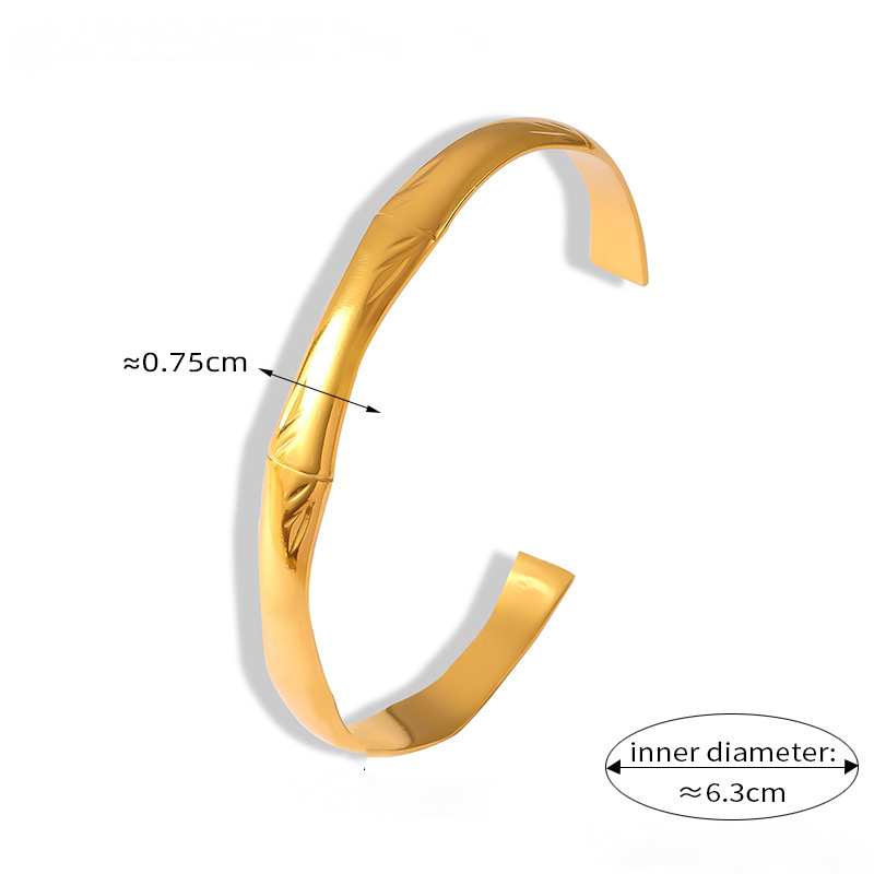 Stainless Steel Bamboo Textured Stitching Bracelet