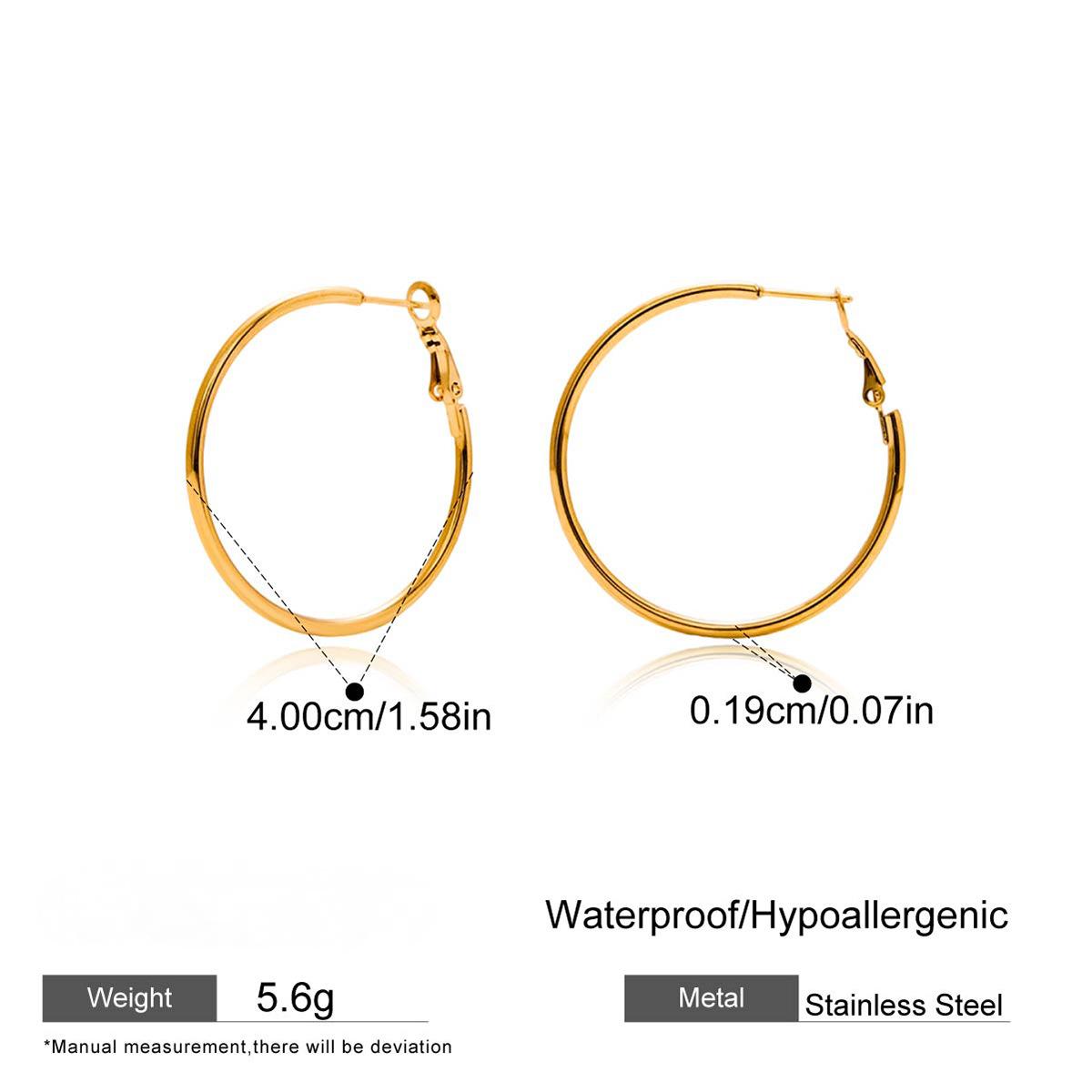 Stainless Steel Glossy Coil Hoop Earrings