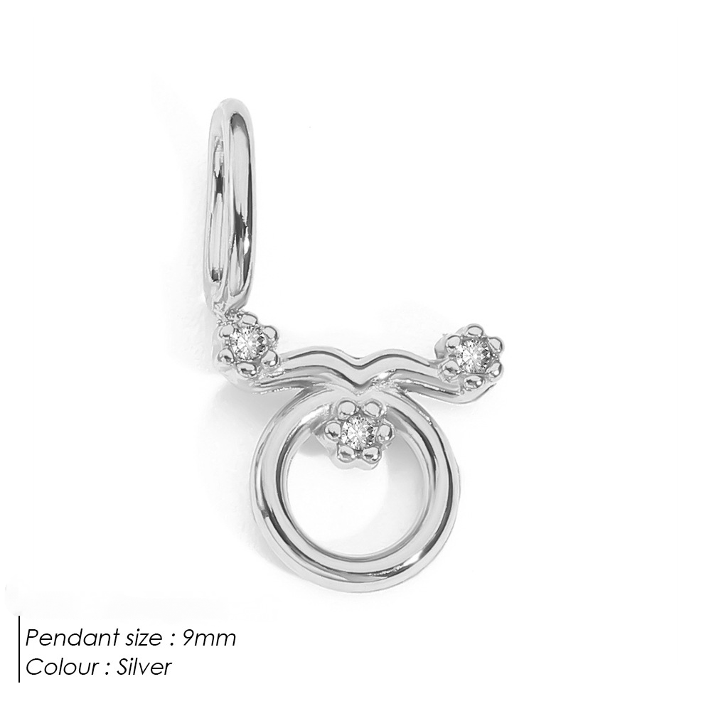 Stainless Steel Diamond-encrusted Constellation Necklace Pendant