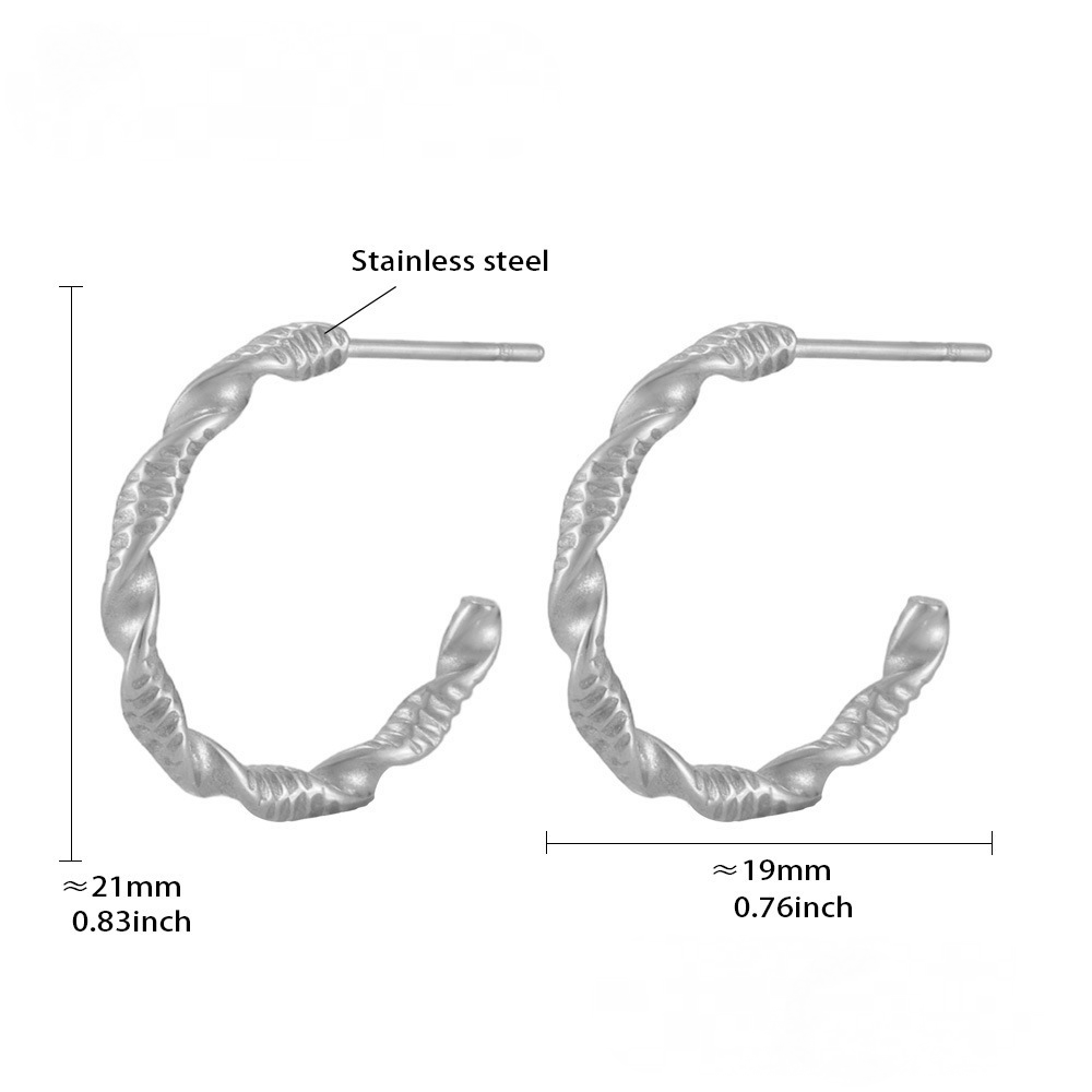 Stainless Steel Braided Twist Hoop Earrings