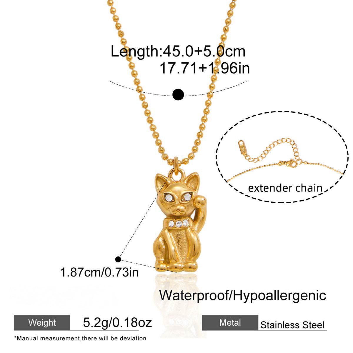 Stainless Steel Pet Cat and Dog Necklace