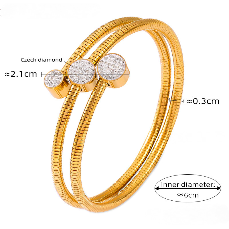 Stainless Steel Light Luxury Style Multi-layer Bracelet