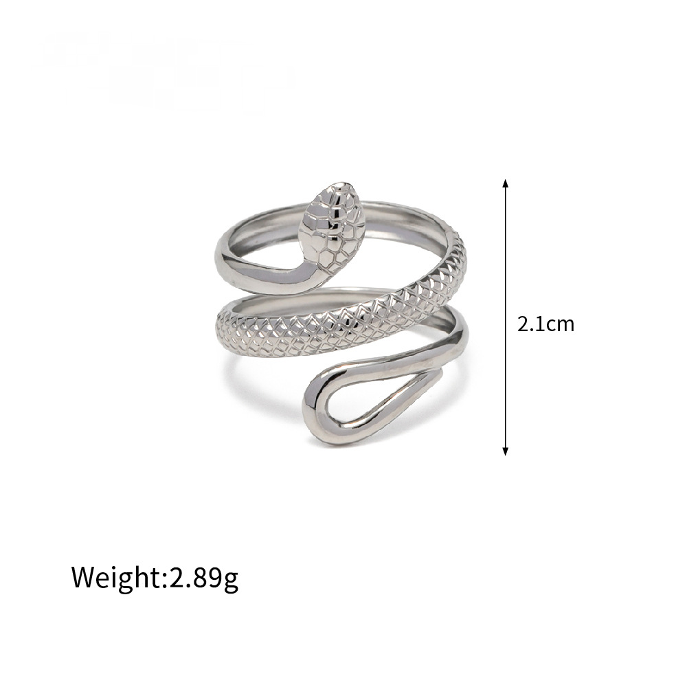 Stainless Steel Snake-shaped Open Ring
