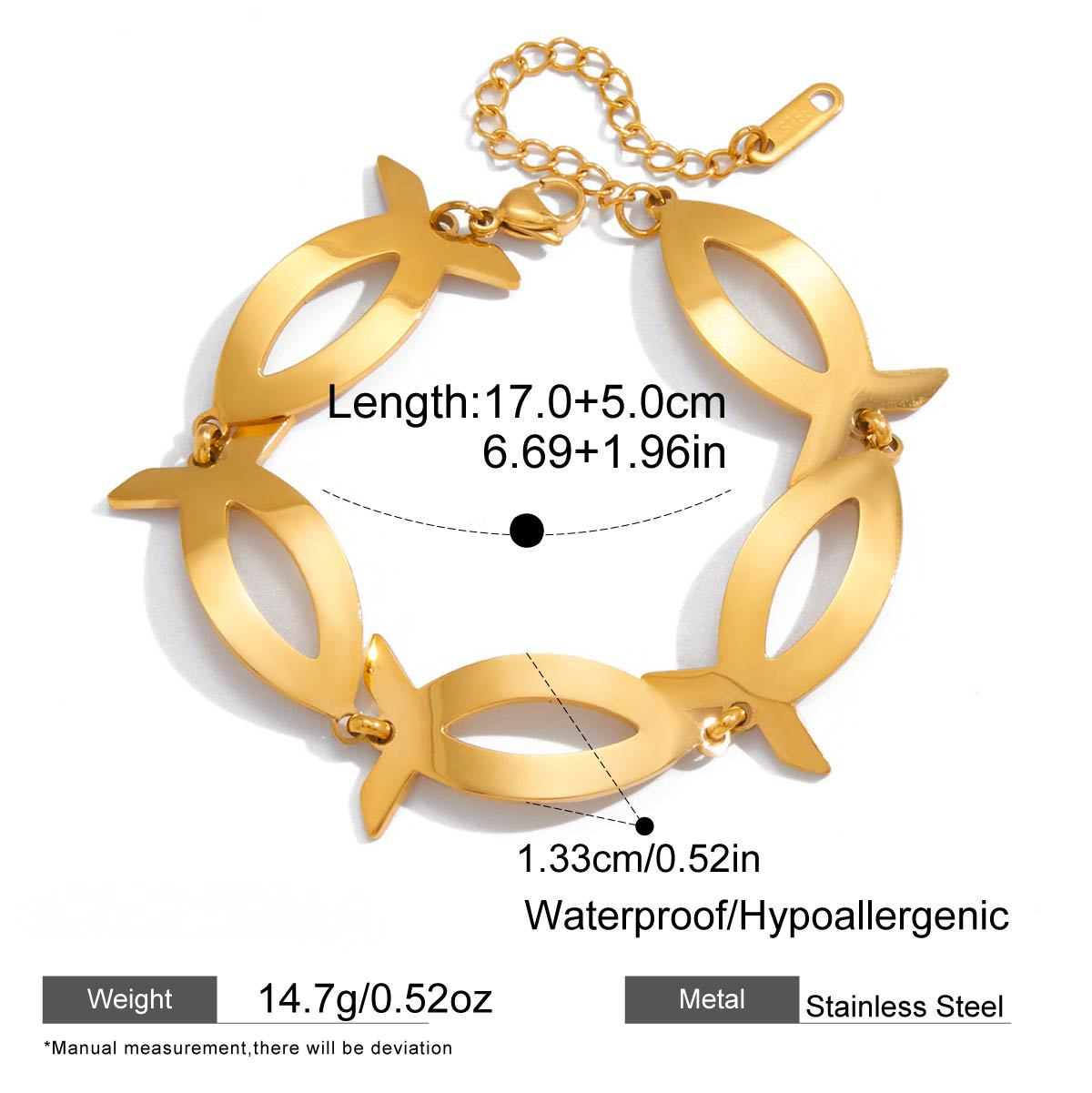 Stainless Steel Fish Chain Bracelet