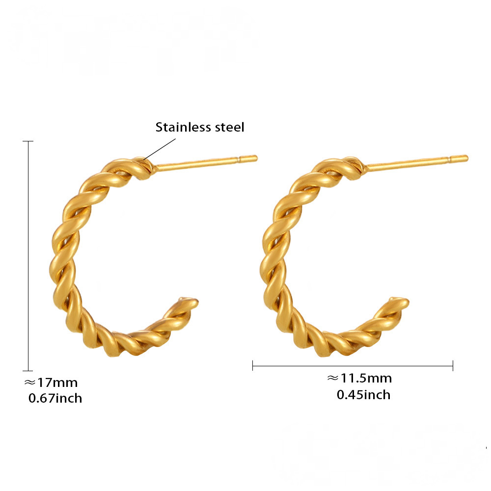 Stainless Steel Braided Twist Hoop Earrings