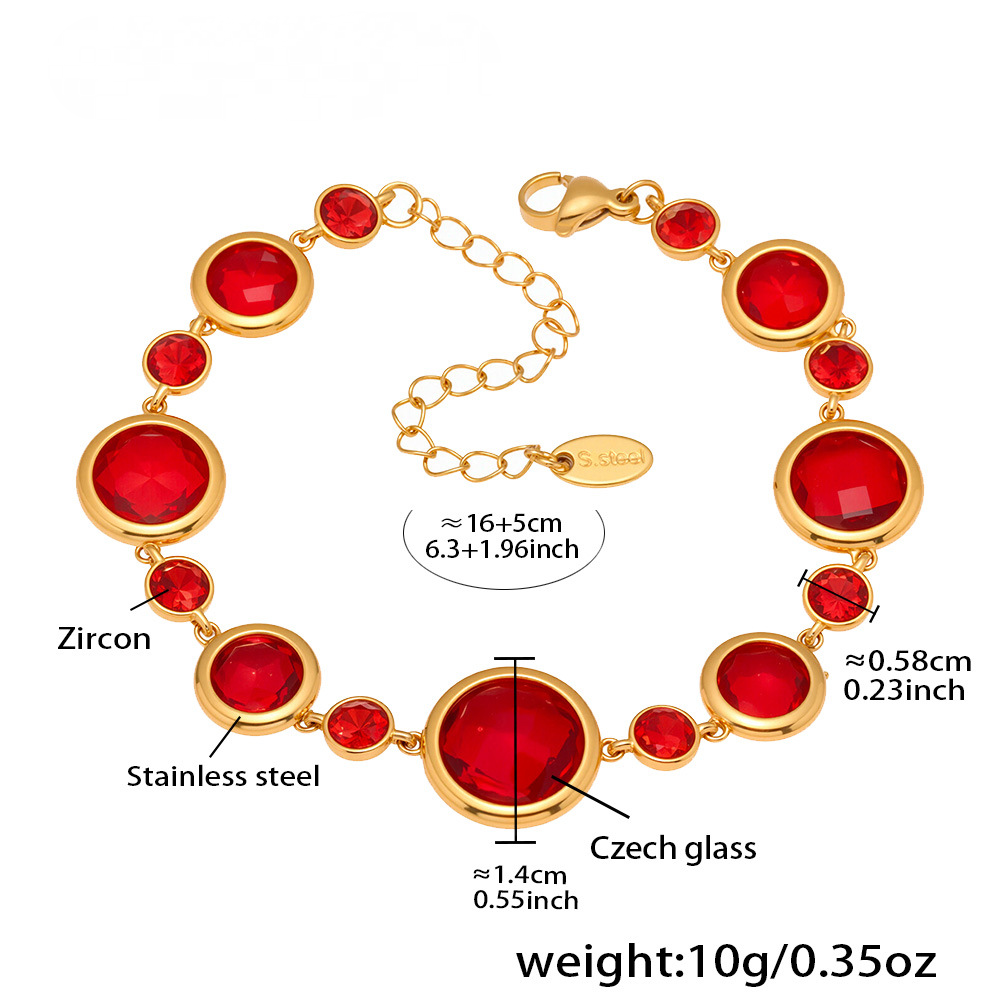 Stainless Steel Transparent Czech Glass Bracelet