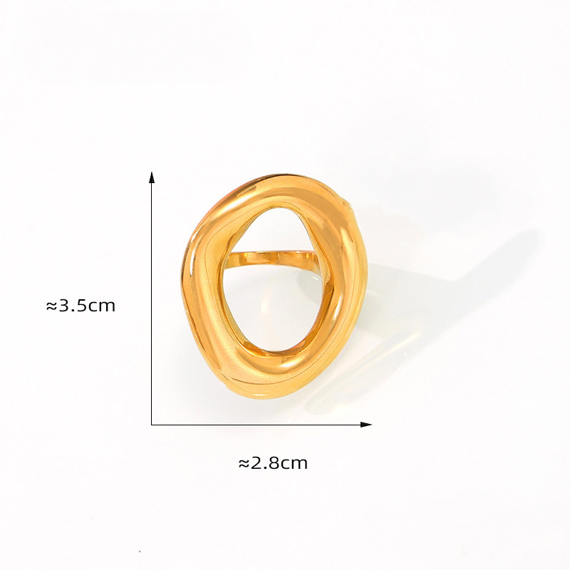 Geometric Hollow Irregular Stainless Steel Ring