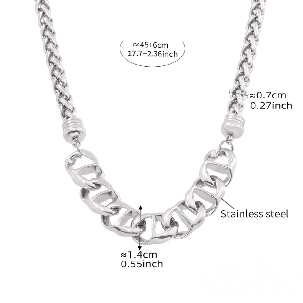 Pig Nose Shape Chain Stitching Chain Stainless Steel Necklace