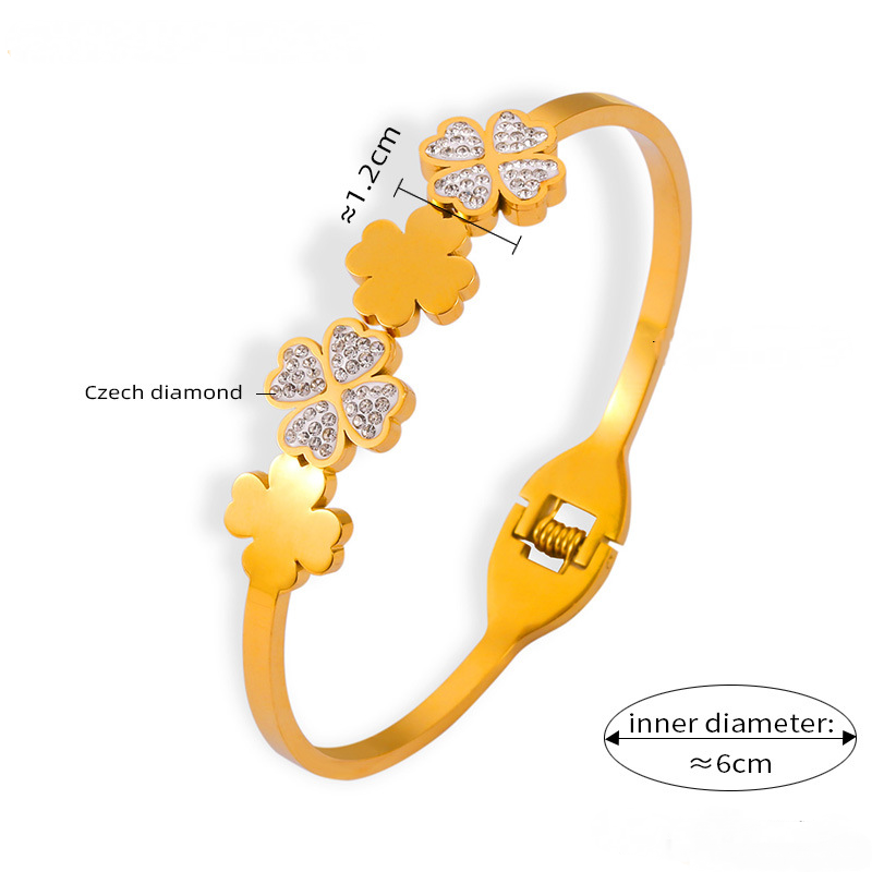 Four-leaf Clover Butterfly Snake Shape Stainless Steel Bracelet