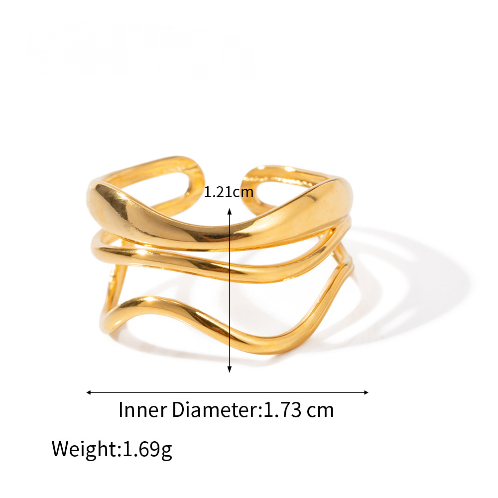 Stainless Steel Linear Exaggerated Ring