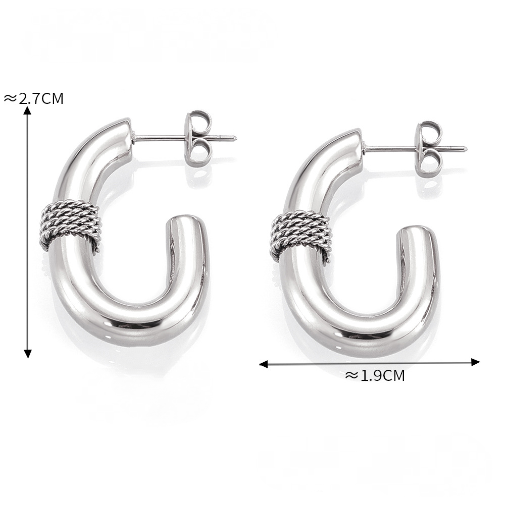 Stainless Steel Braided Wrap Design Hoop Earrings