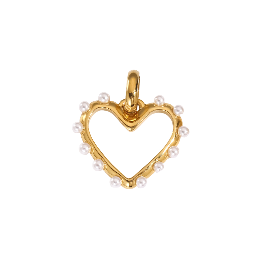 Stainless Steel Diamond-encrusted Heart Necklace Pendant