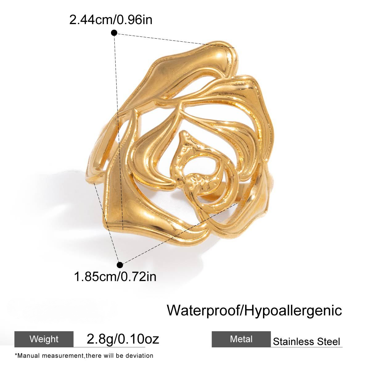 Stainless Steel Mother's Day Rose Ring
