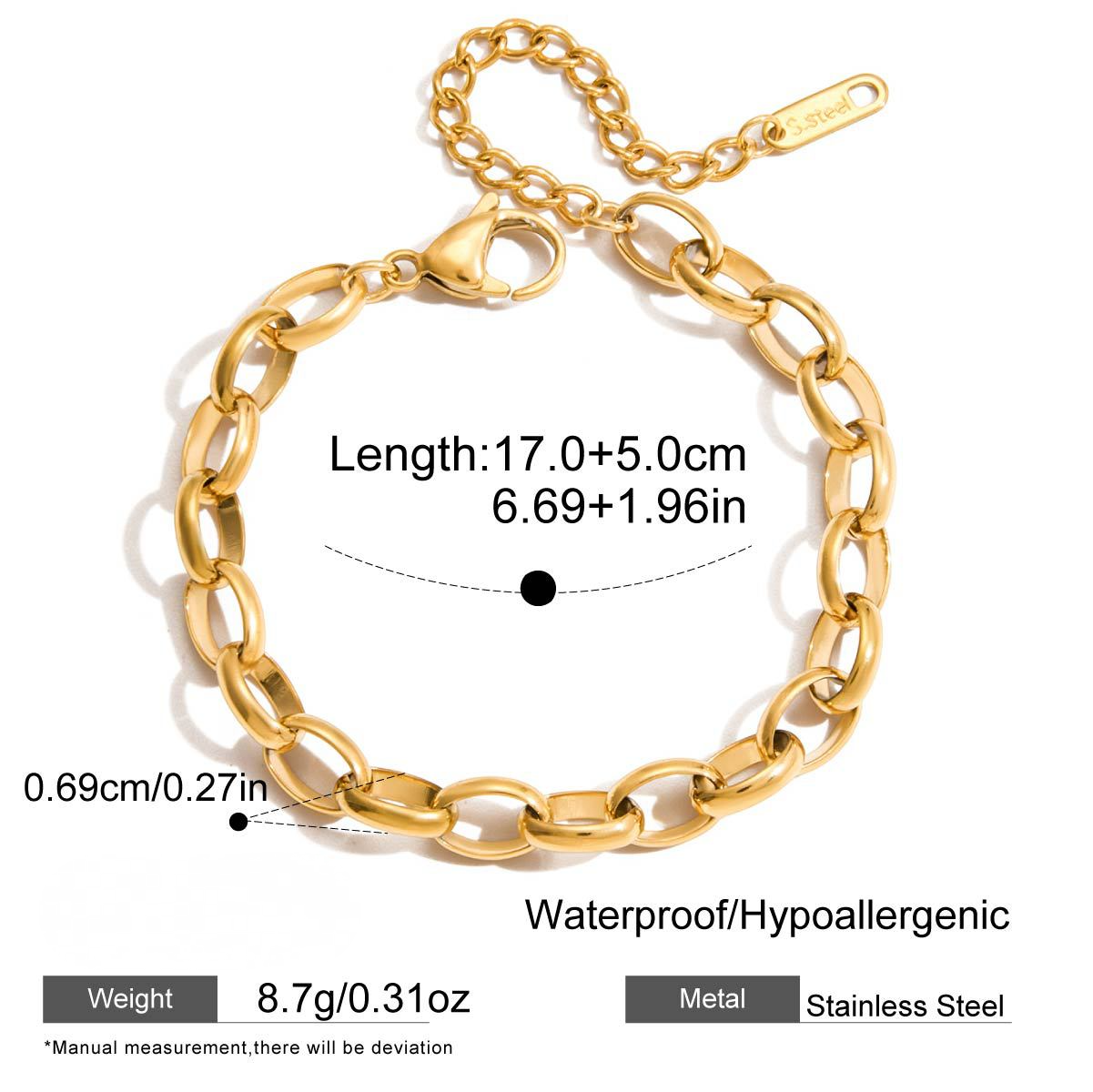 Stainless Steel 18K Gold PVD Heart-shaped CZ Tennis Bracelet