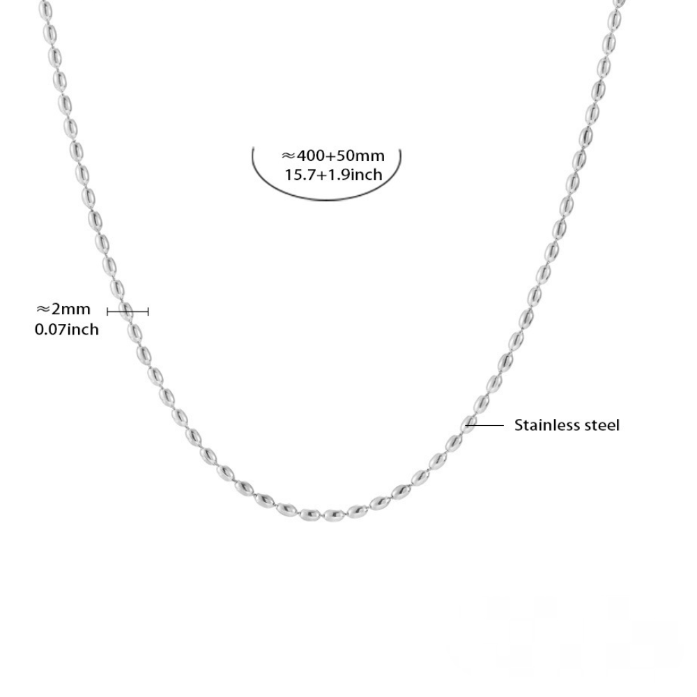 Stainless Steel Rectangular Cubic Zirconia Double Layer Necklace
