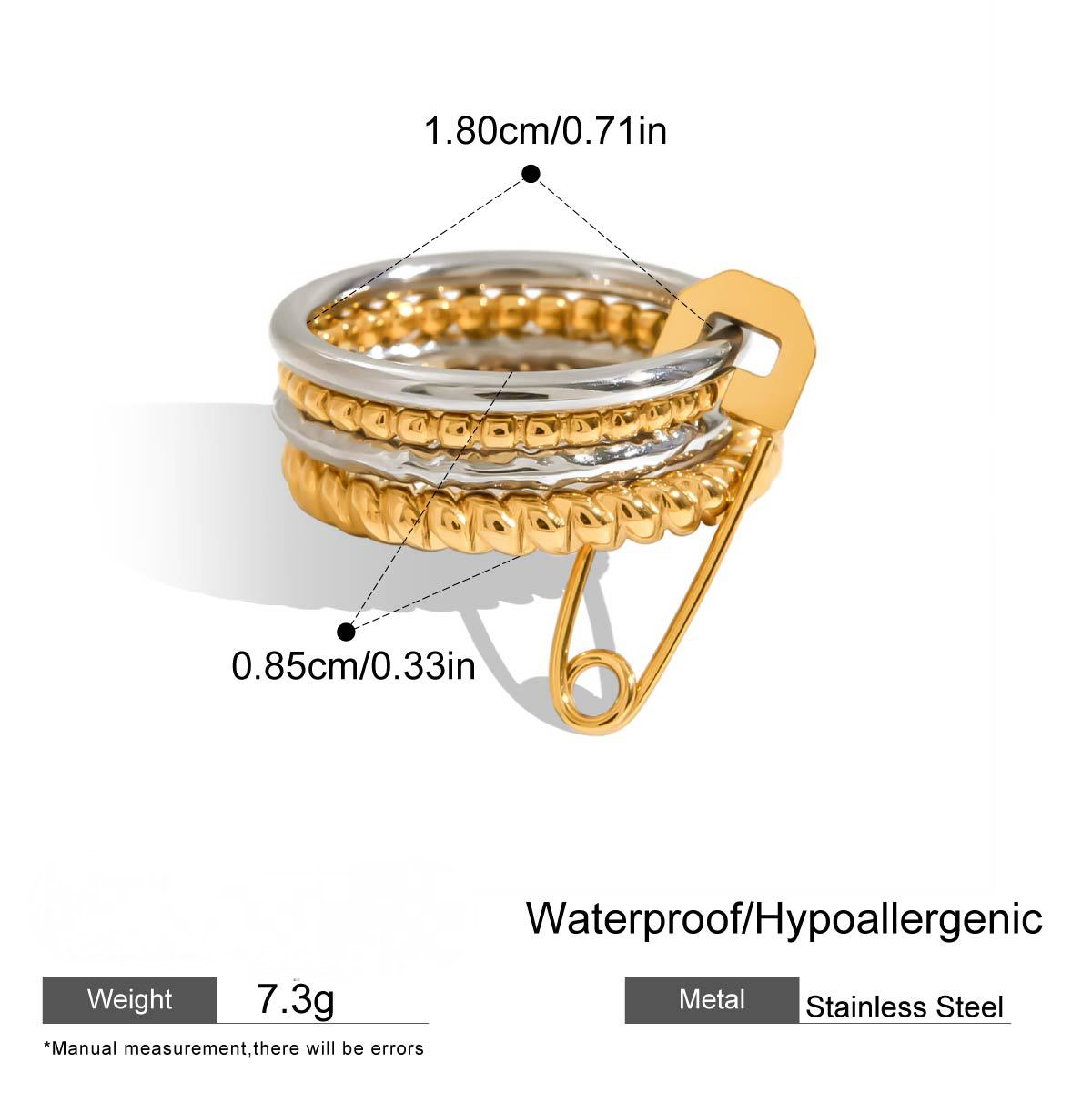 Stainless Steel Multi-layer Stacking Paperclip Ring