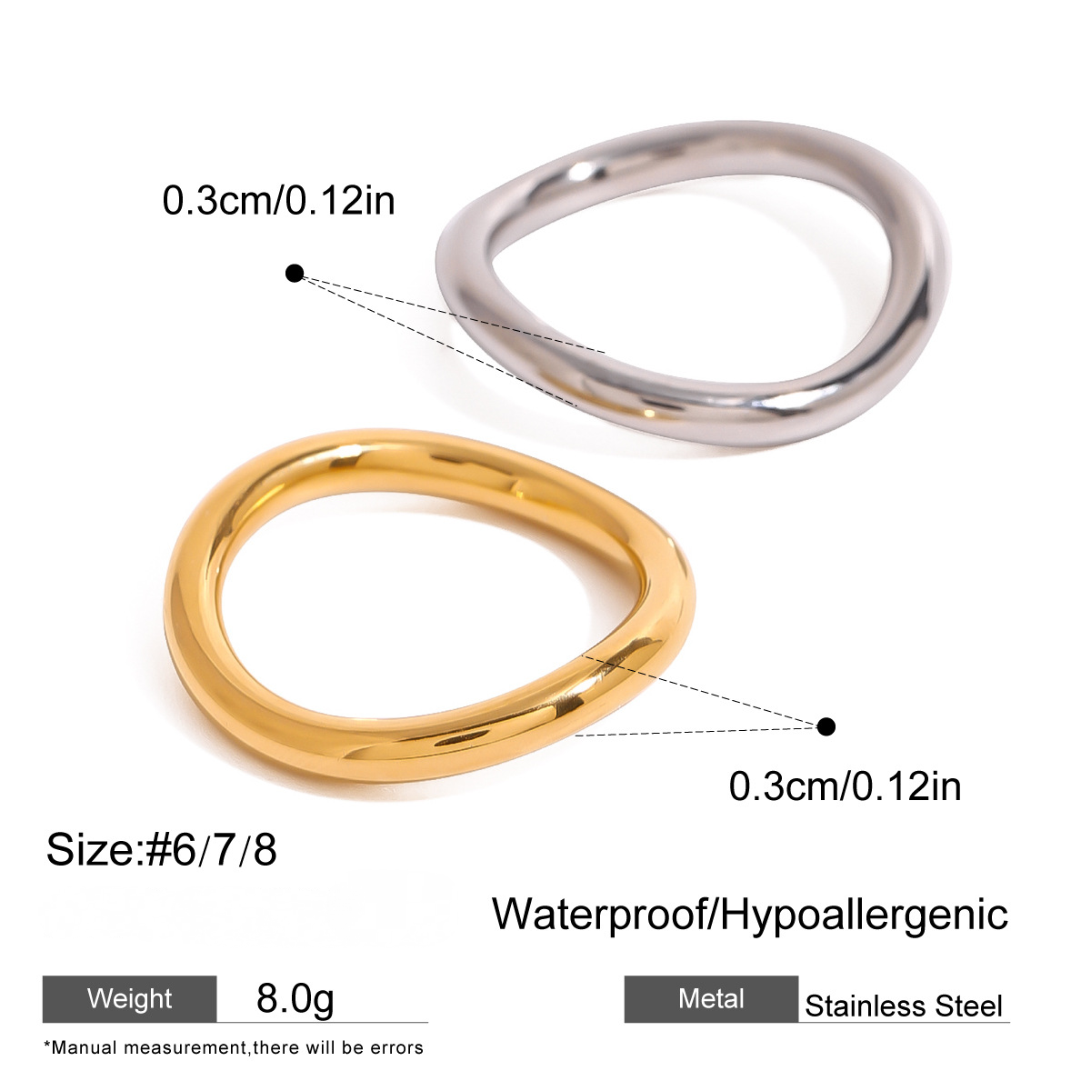 Stainless Steel Geometry Stacking Plain Ring