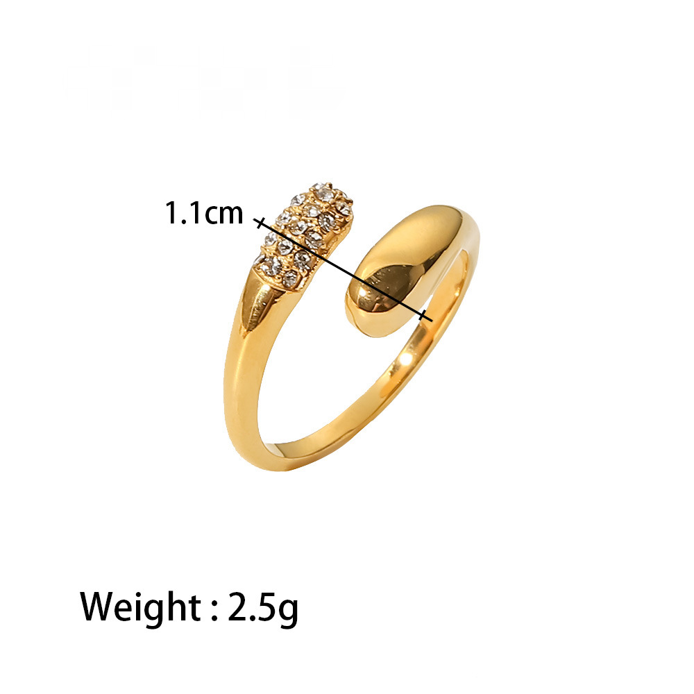 Stainless Steel Irregular Geometric Line Open Ring